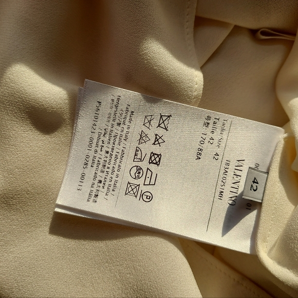 NWT Valentino 100% Silk Swarovski Embellished Tie Neck Blouse - Picture 8 of 15